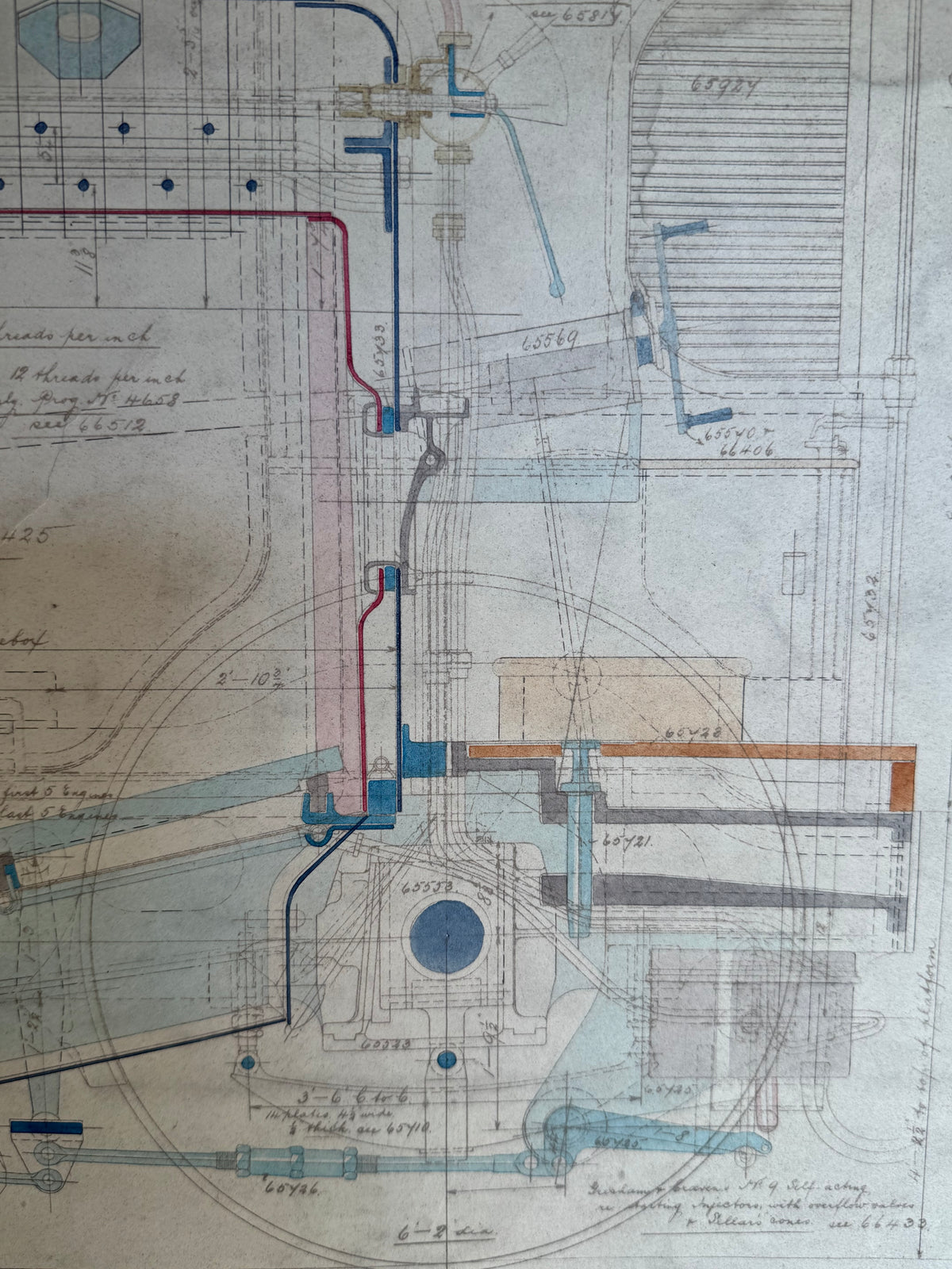 An Original Hand-Drawn Beyer, Peacock Locomotive Works Drawing, Bombay, Baroda & Central India Railway, Dated 1905