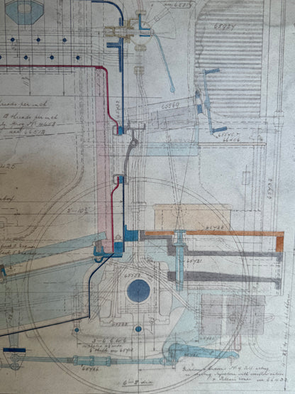 An Original Hand-Drawn Beyer, Peacock Locomotive Works Drawing, Bombay, Baroda & Central India Railway, Dated 1905