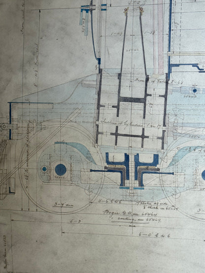 An Original Hand-Drawn Beyer, Peacock Locomotive Works Drawing, Bombay, Baroda & Central India Railway, Dated 1905
