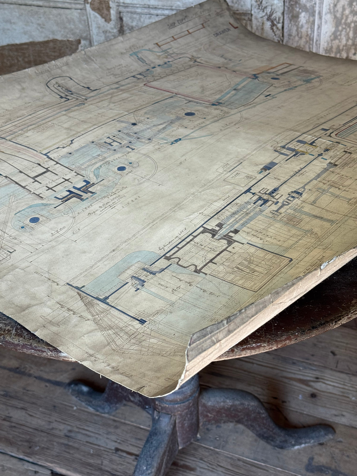 An Original Hand-Drawn Beyer, Peacock Locomotive Works Drawing, Bombay, Baroda & Central India Railway, Dated 1905