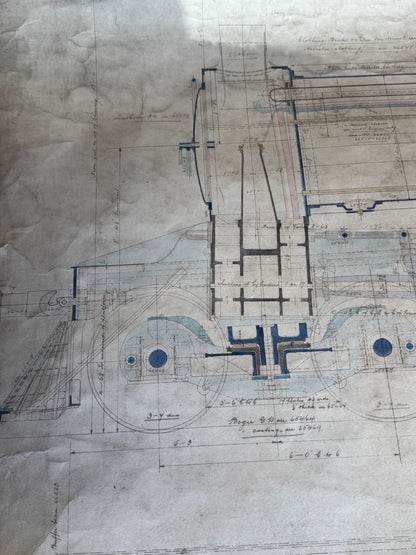 An Original Hand-Drawn Beyer, Peacock Locomotive Works Drawing, Bombay, Baroda & Central India Railway, Dated 1905