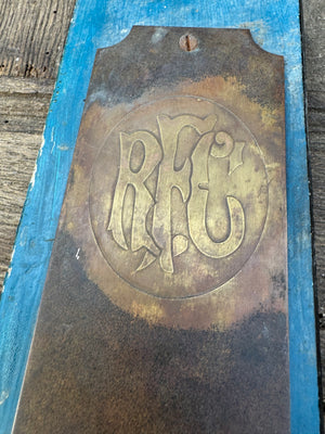 An exceptionally rare Royal Flying Corps finger plate 1912-1918