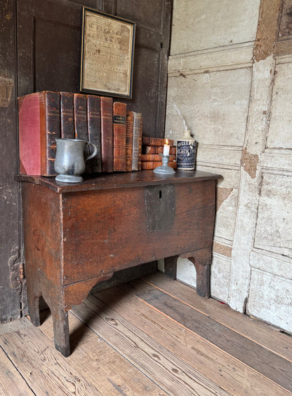 A small 17th century boarded chest