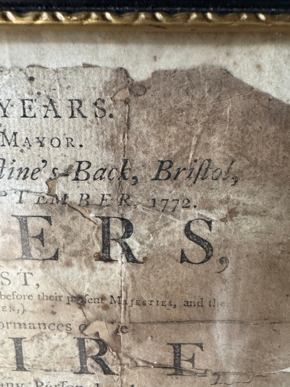 A Rare George III Handbill Advertising a Performance by Samuel Saunders, Celebrated Equilibrist and Slack-Wire Performer