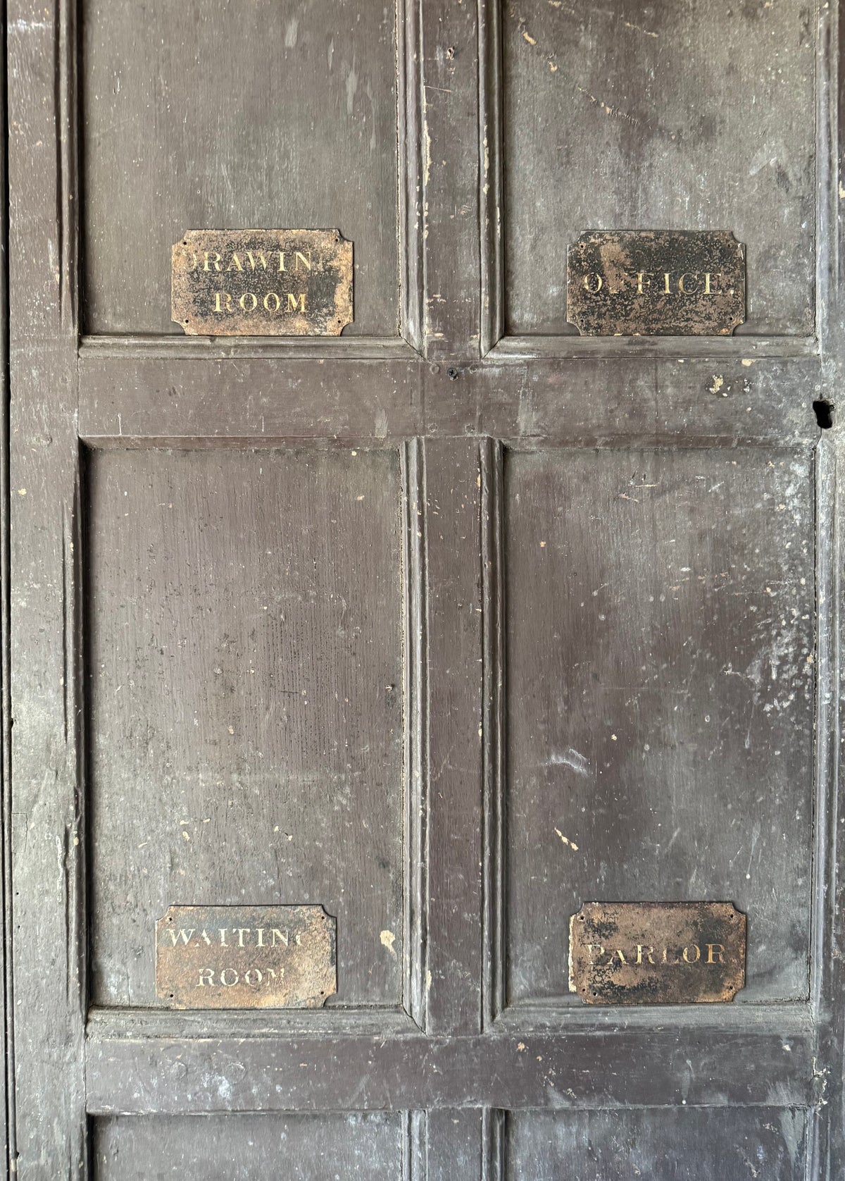 A Rare Collection of Four Victorian Tole Servants’ Call Bell Signs