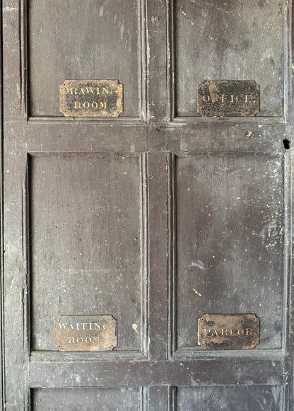 A Rare Collection of Four Victorian Tole Servants’ Call Bell Signs