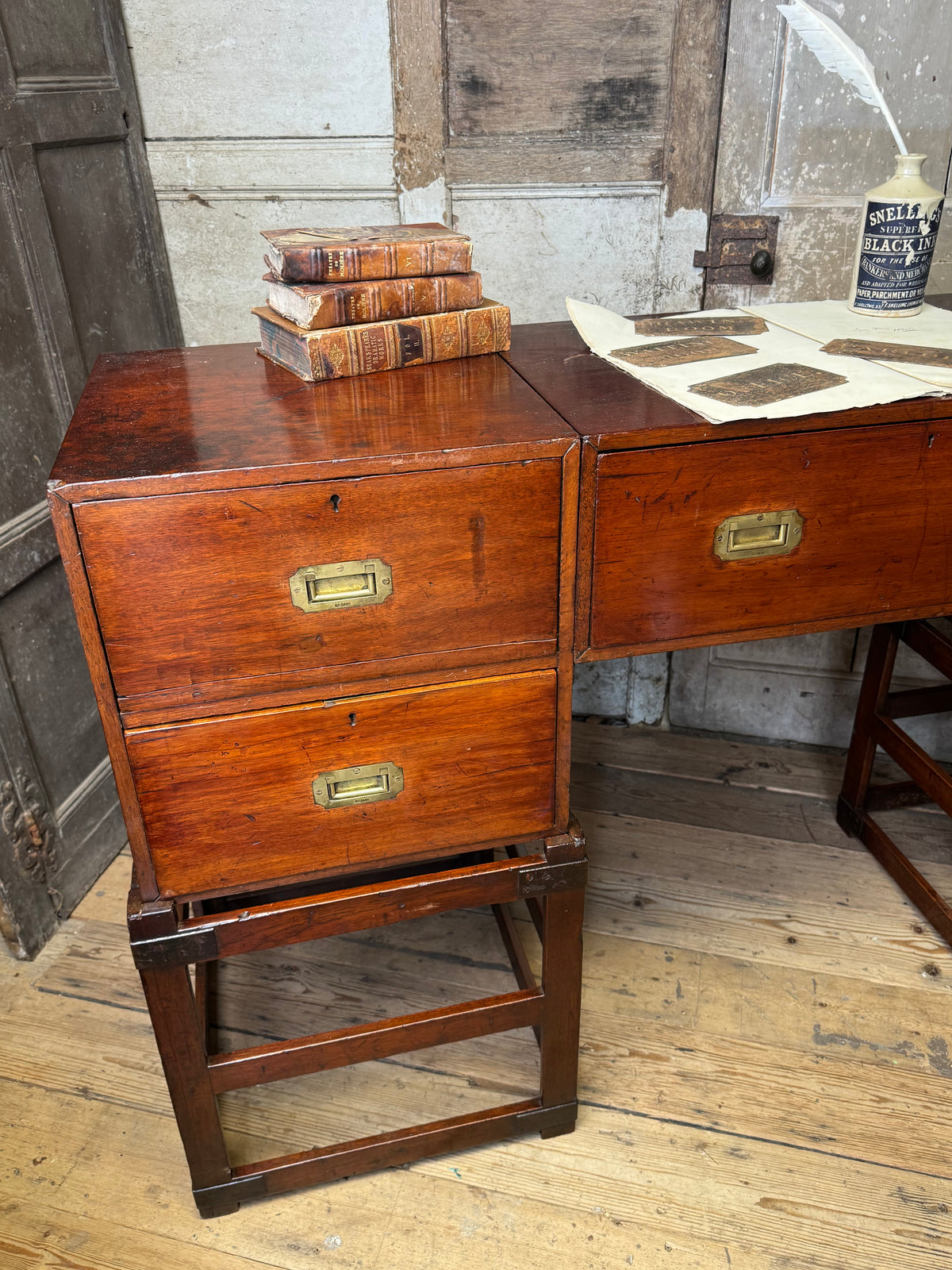 An unusual Anglo-Indian campaign table late 19th century, circa 1880