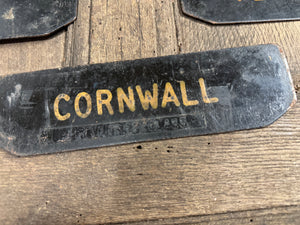 A set of four tole West Country Post office delivery location signs