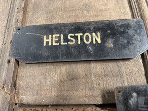 A set of four tole West Country Post office delivery location signs