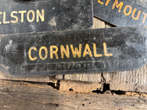 A set of four tole West Country Post office delivery location signs