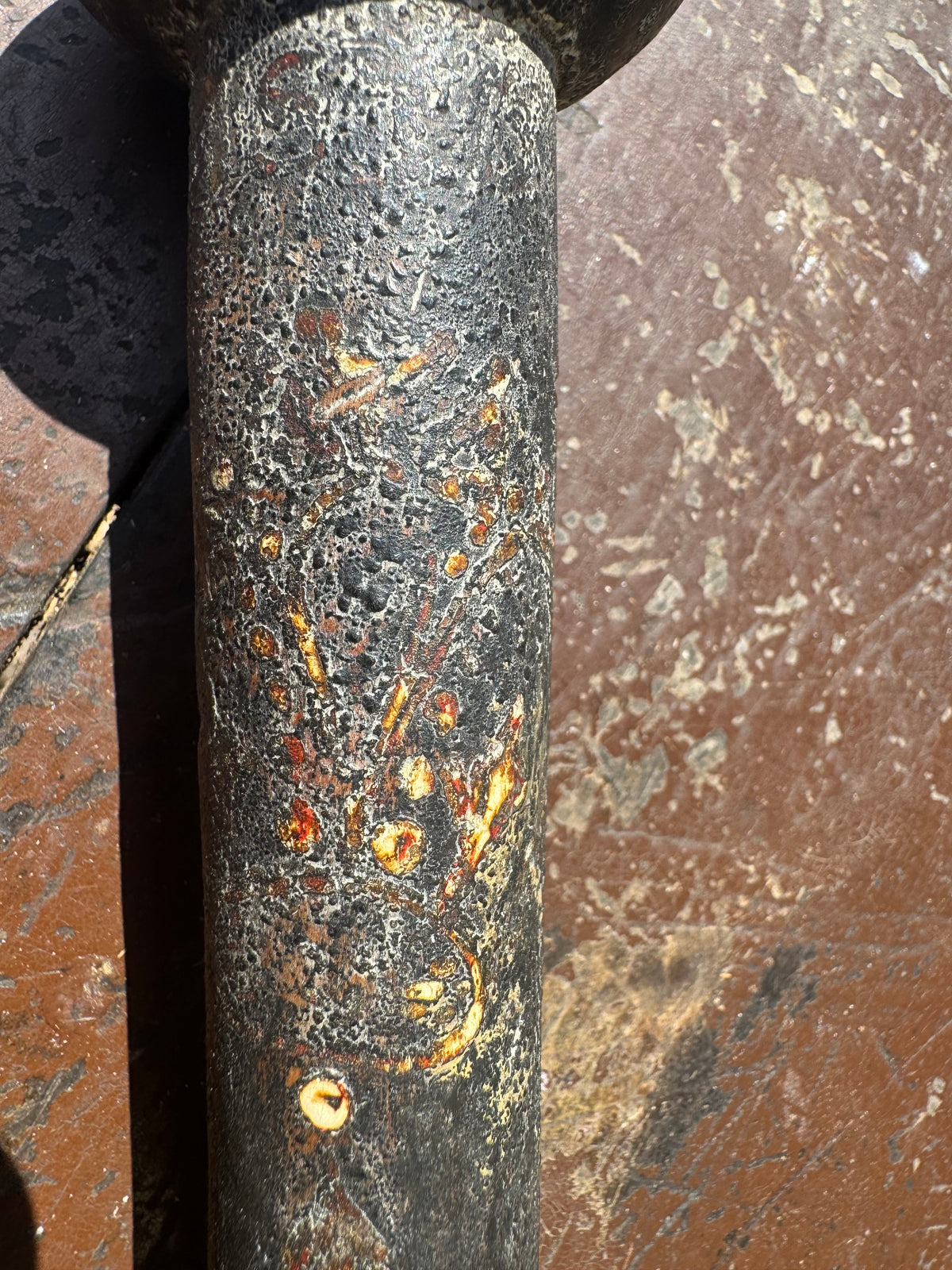 A George III cudgel or stave with traces of original paint - 'God save the King"