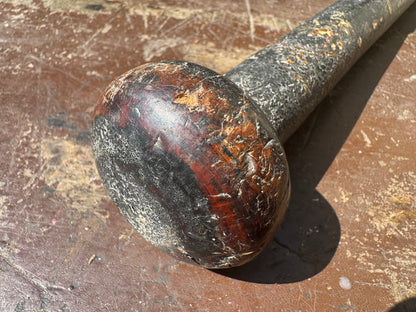 A George III cudgel or stave with traces of original paint - 'God save the King"
