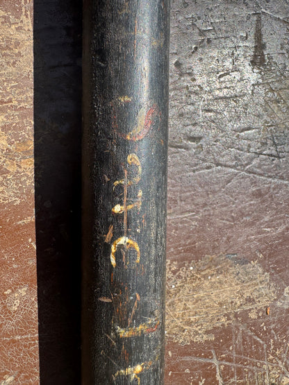 A George III cudgel or stave with traces of original paint - 'God save the King"