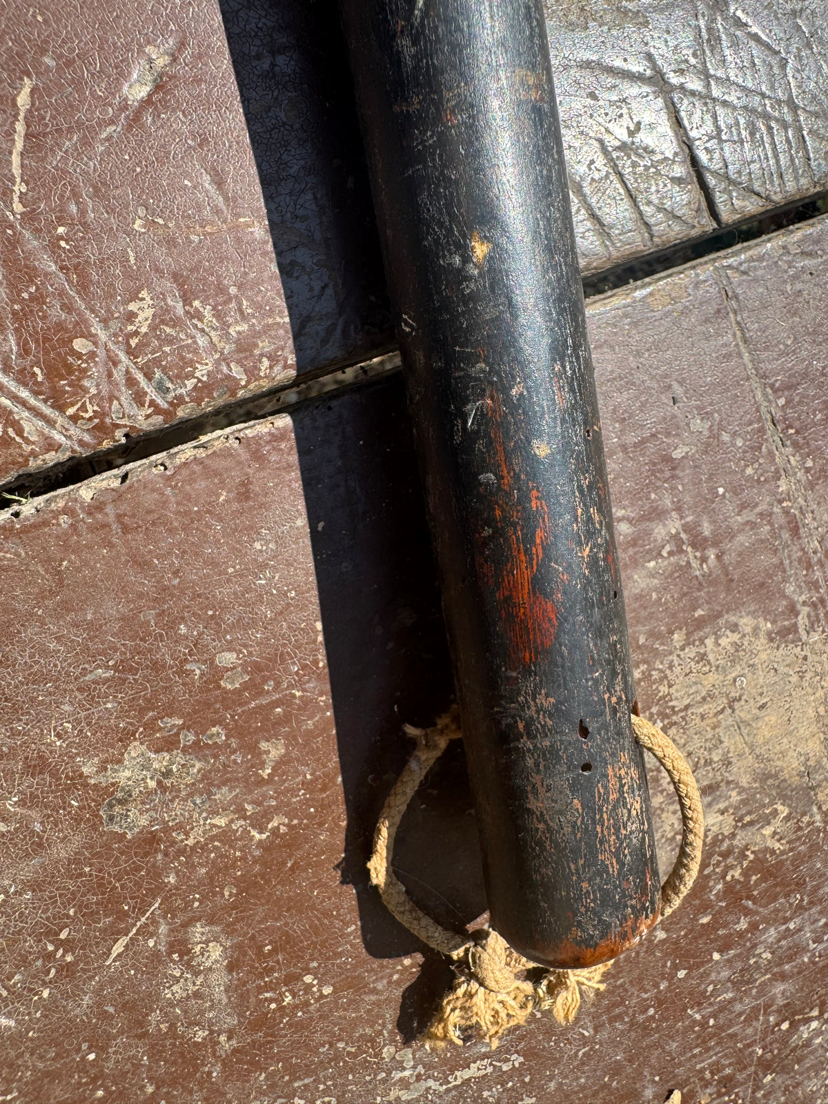 A George III cudgel or stave with traces of original paint - 'God save the King"