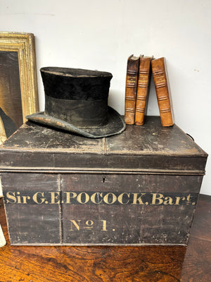 A 19th c Deed box in the name of Sir George Edward Pocock, Baronet