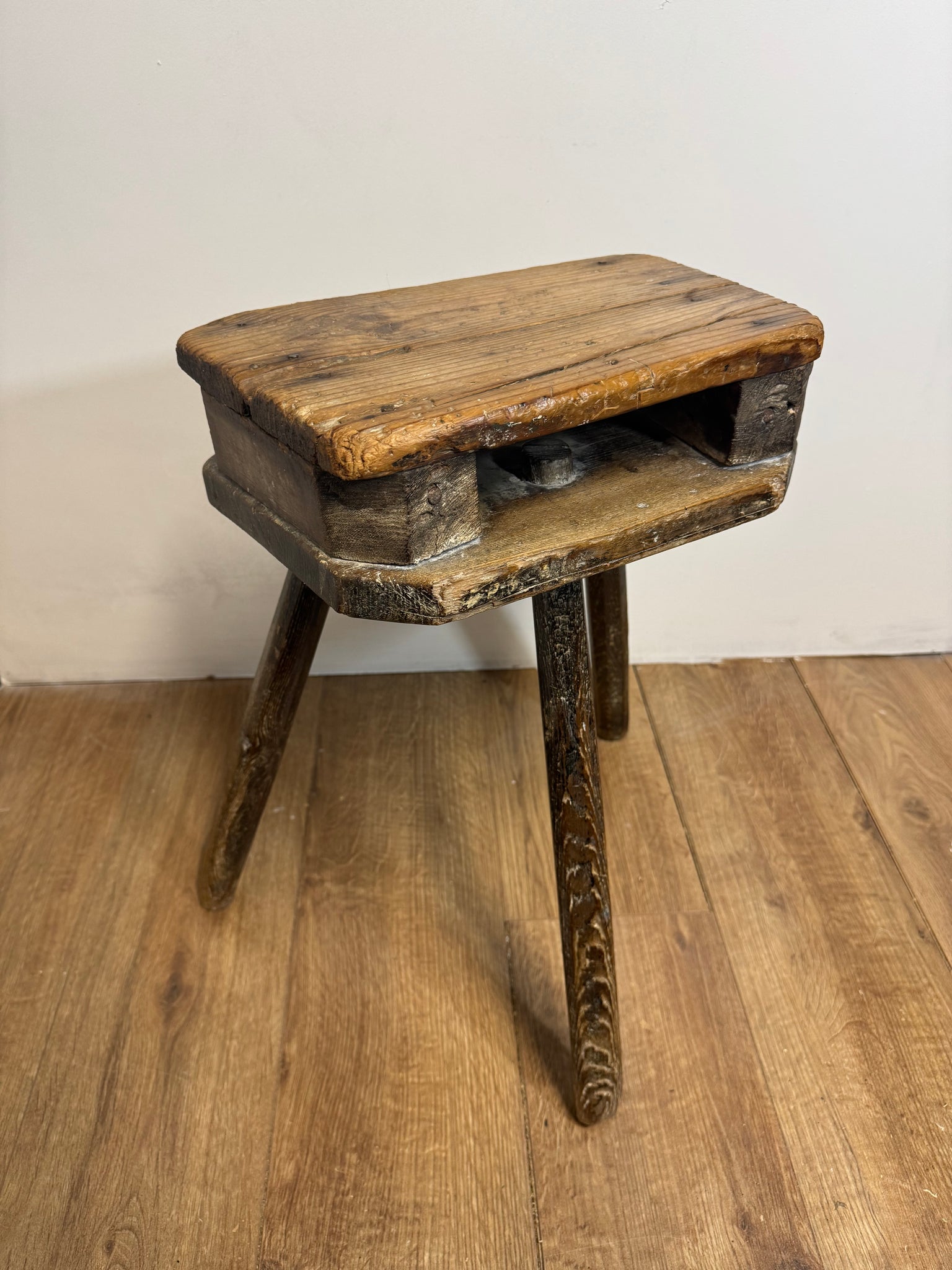 An 18th century and 19th century adapted stool