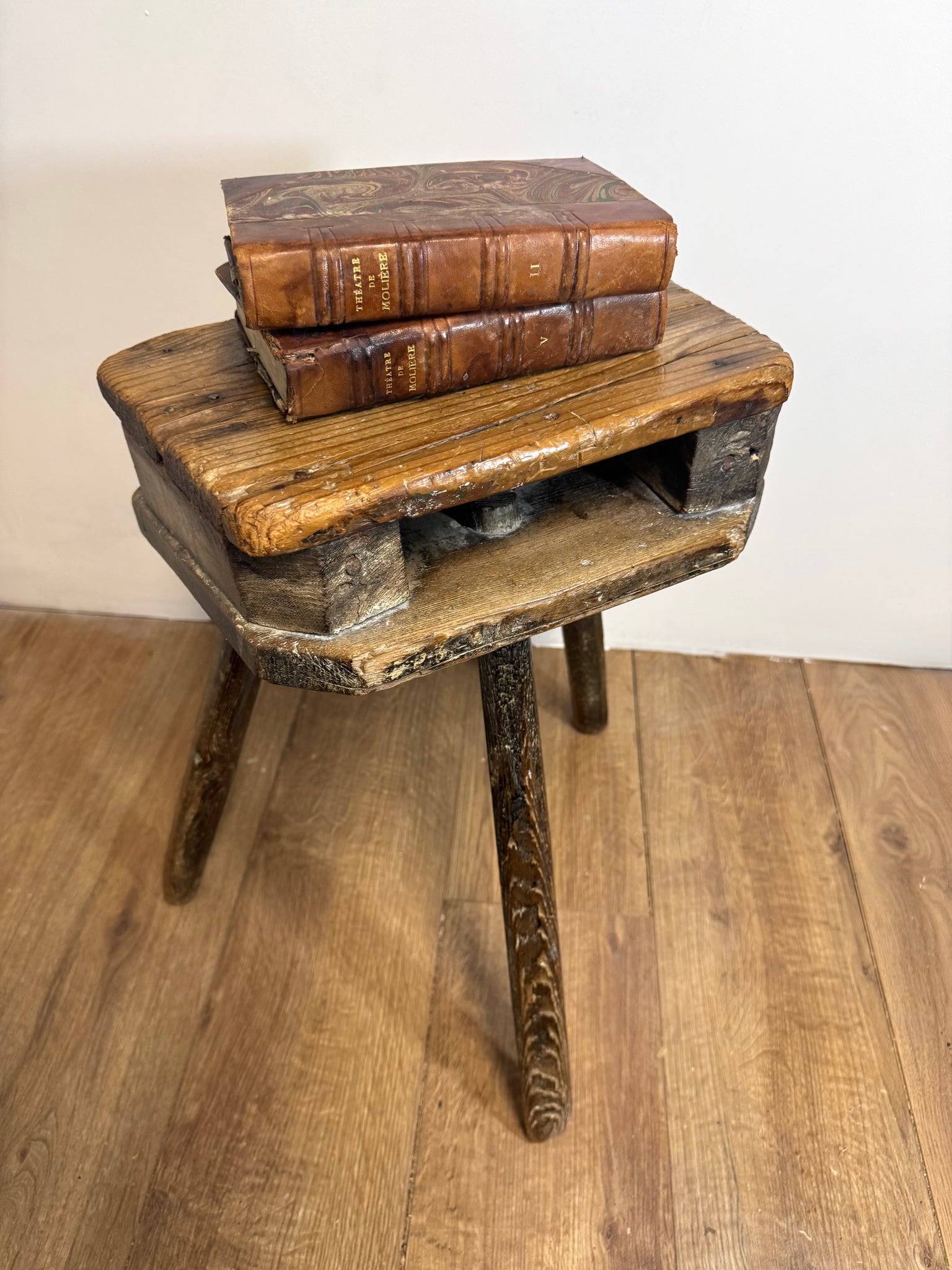 An 18th century and 19th century adapted stool