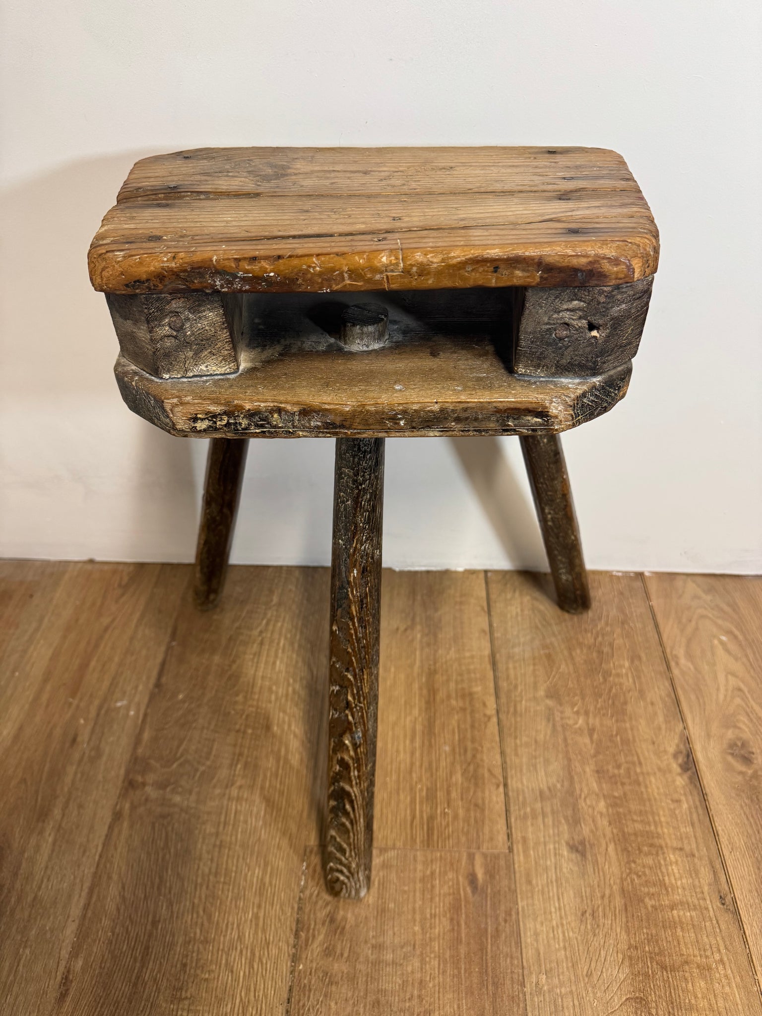 An 18th century and 19th century adapted stool