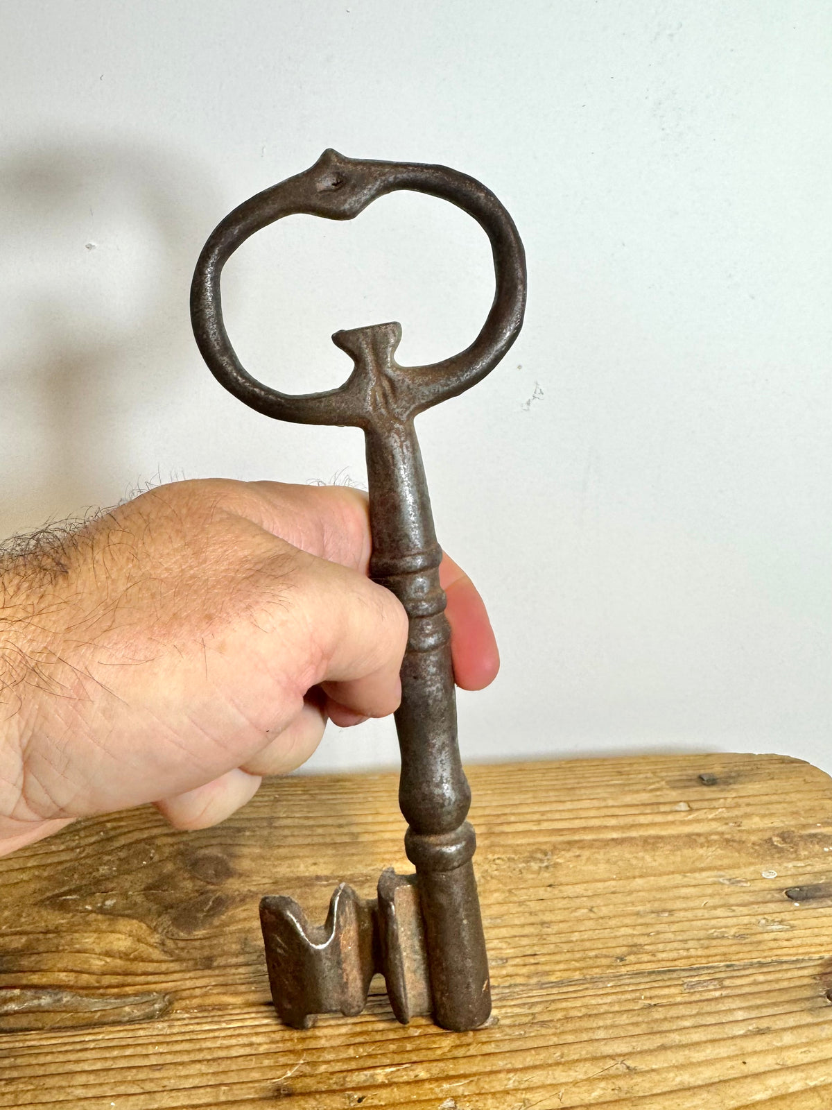 A substantial wrought iron key c. 1700