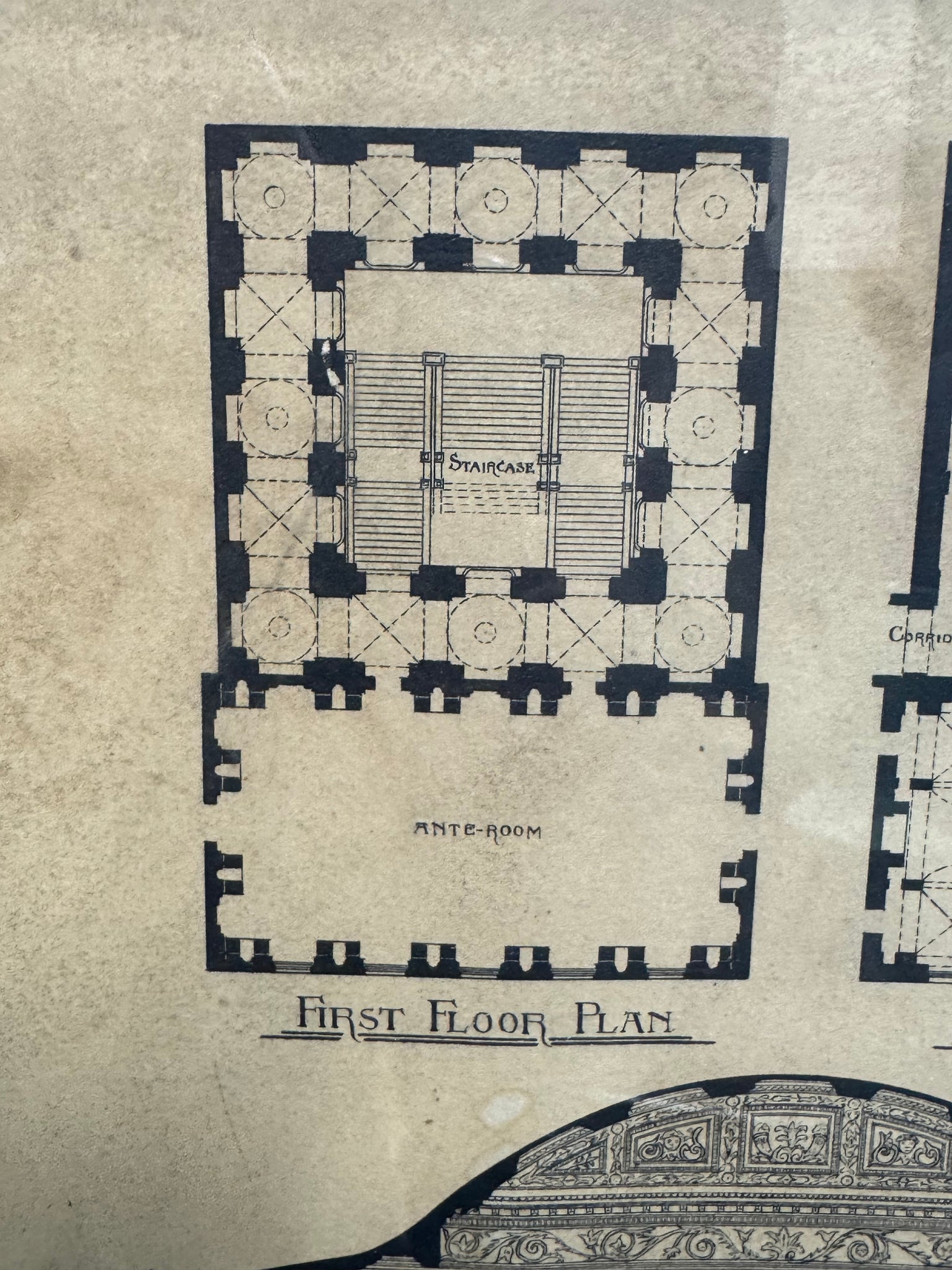 A 19th century architectural drawing of a Royal Palace for the South Kensington school by H. H Wyatt aged 17