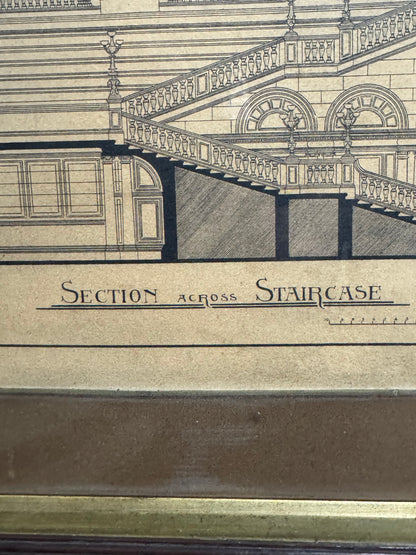 A 19th century architectural drawing of a Royal Palace for the South Kensington school by H. H Wyatt aged 17