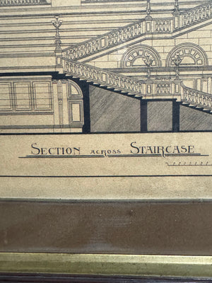 A 19th century architectural drawing of a Royal Palace for the South Kensington school by H. H Wyatt aged 17