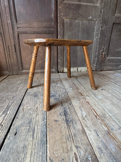 Early 19th Century Sycamore and Ash Vernacular Stool