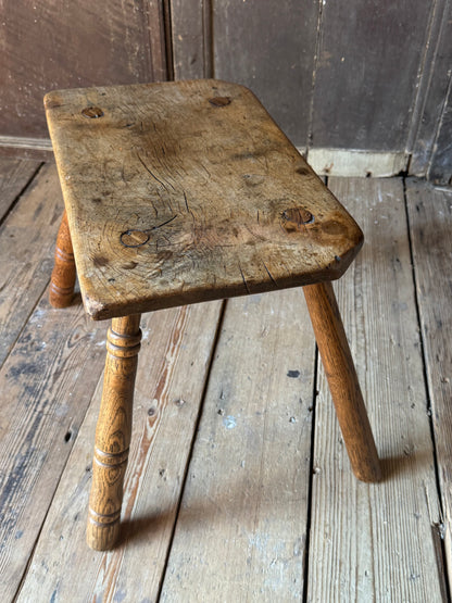 Early 19th Century Sycamore and Ash Vernacular Stool