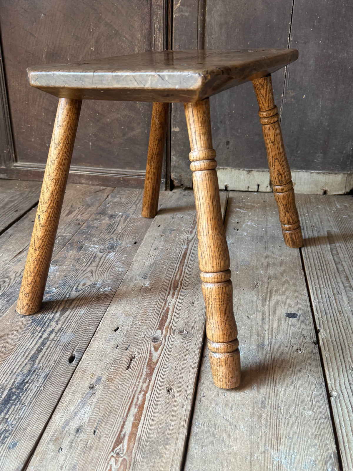 Early 19th Century Sycamore and Ash Vernacular Stool