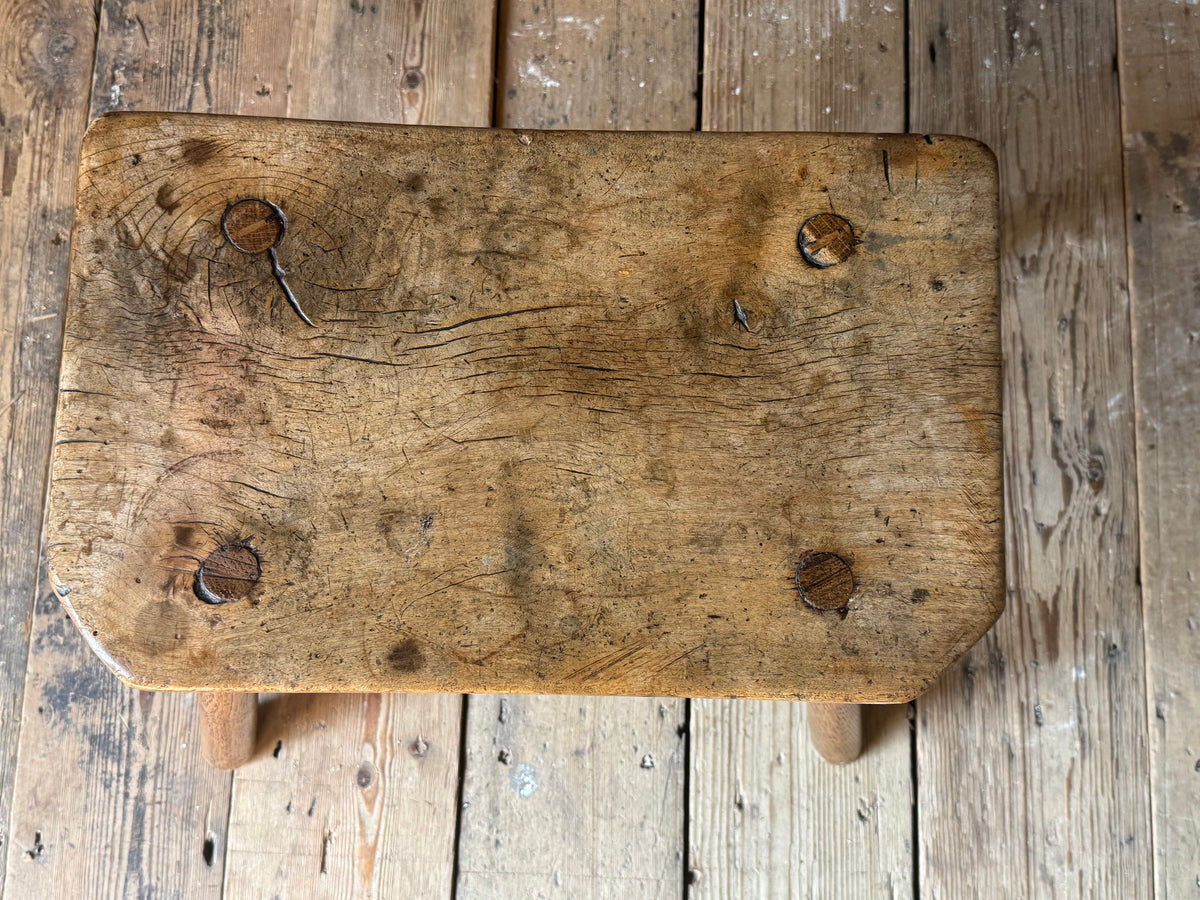 Early 19th Century Sycamore and Ash Vernacular Stool