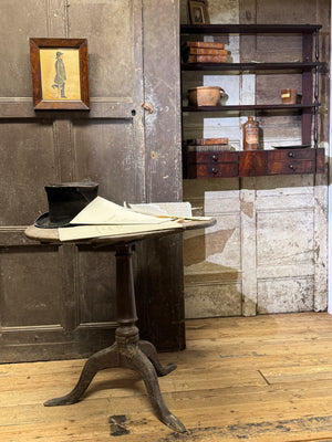 A 19th century set of mahogany apothecary wall shelves with original labels to drawer interiors