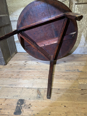 An  early 19th century Welsh oak cricket table of good colour