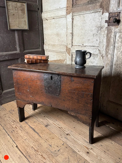 A small 17th century boarded chest