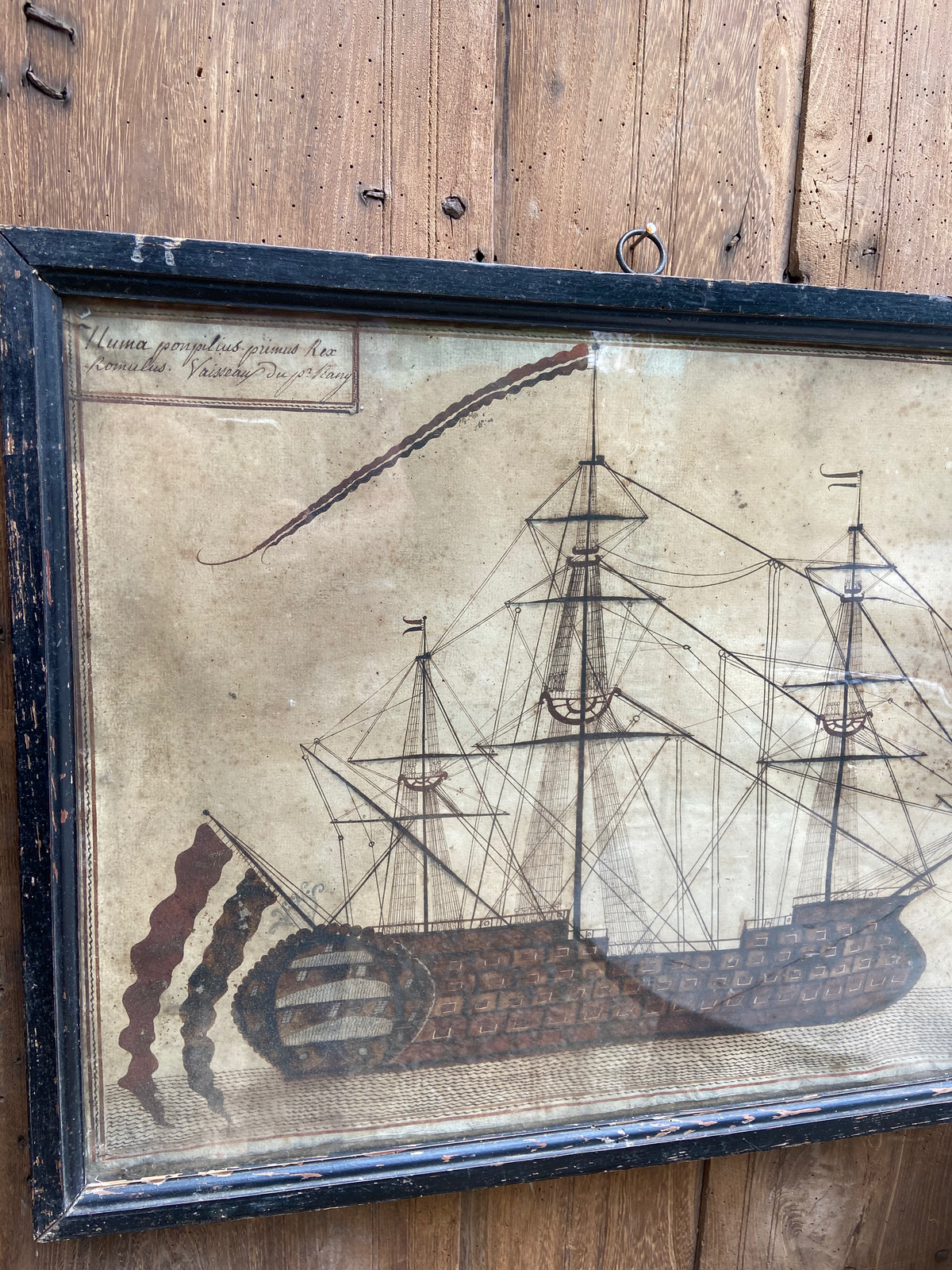 A fine Early 19th century primitive study of a ship
