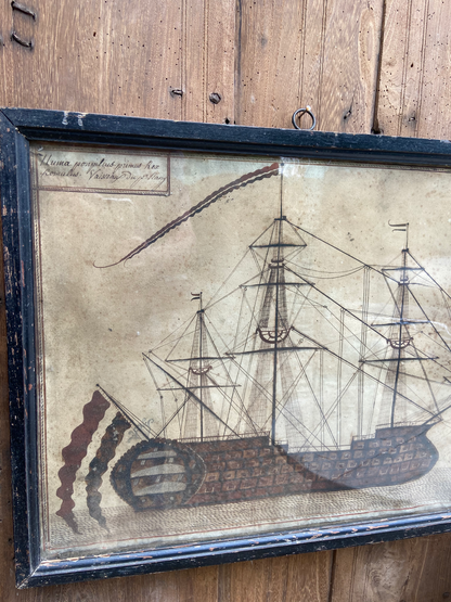 A fine Early 19th century primitive study of a ship
