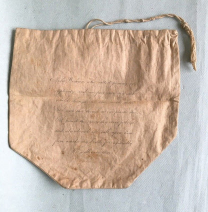 19th century abolitionist linen bag c. 1825