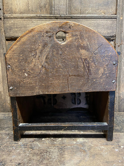 Large oak spoon rack dated 1887
