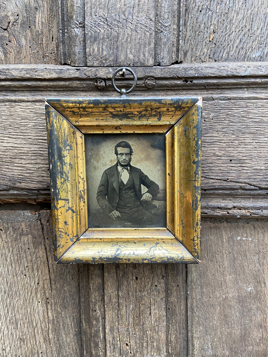 A mid 19th century  Collodion wet plate  process portrait of a gentleman