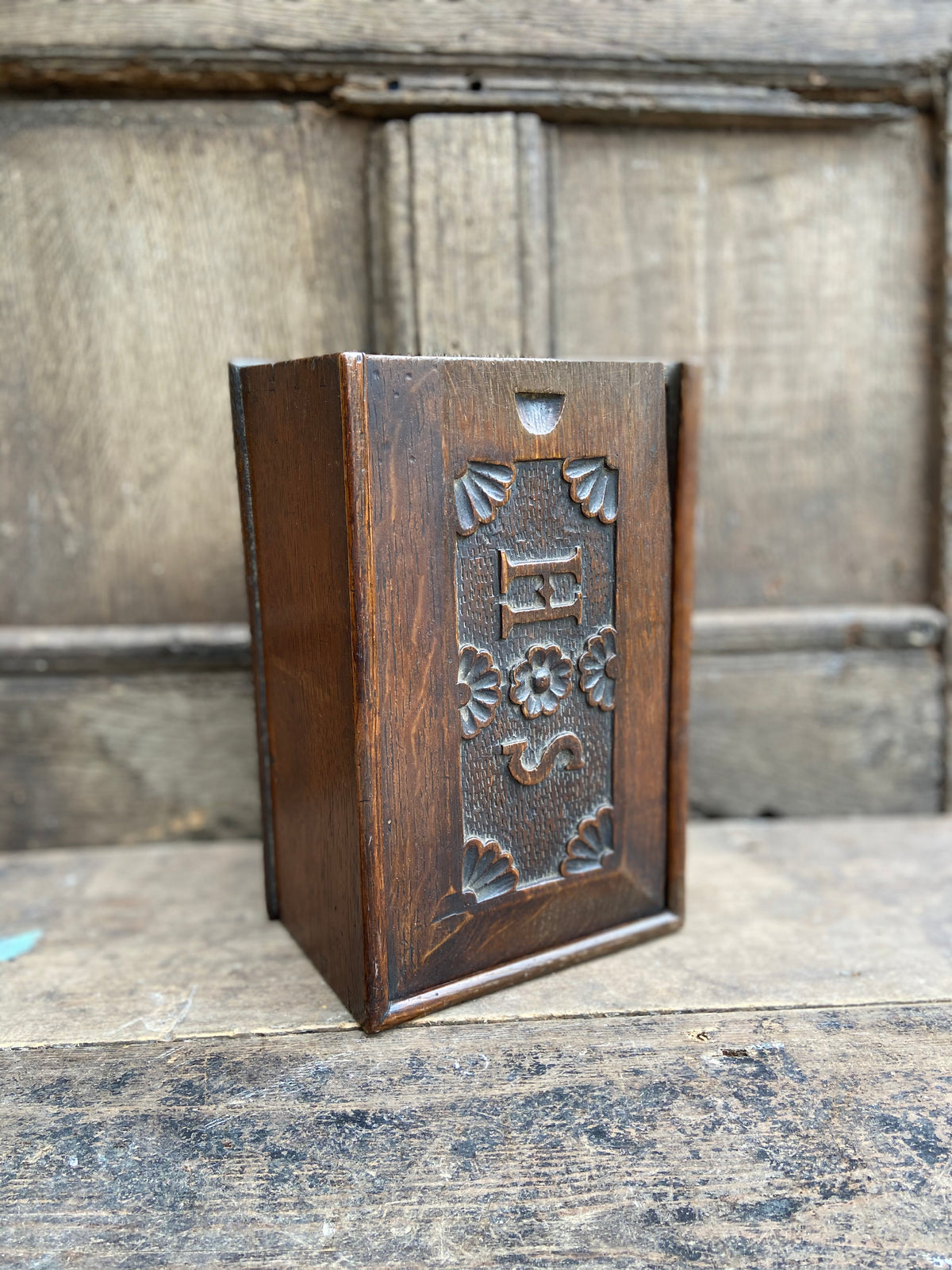 A simple mid 18th century oak box