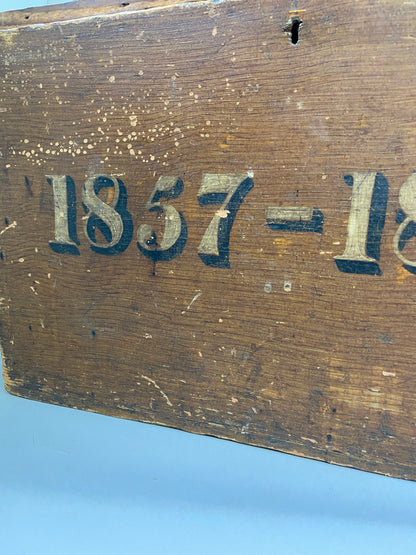 19th century deed box in original grain effect painted finish
