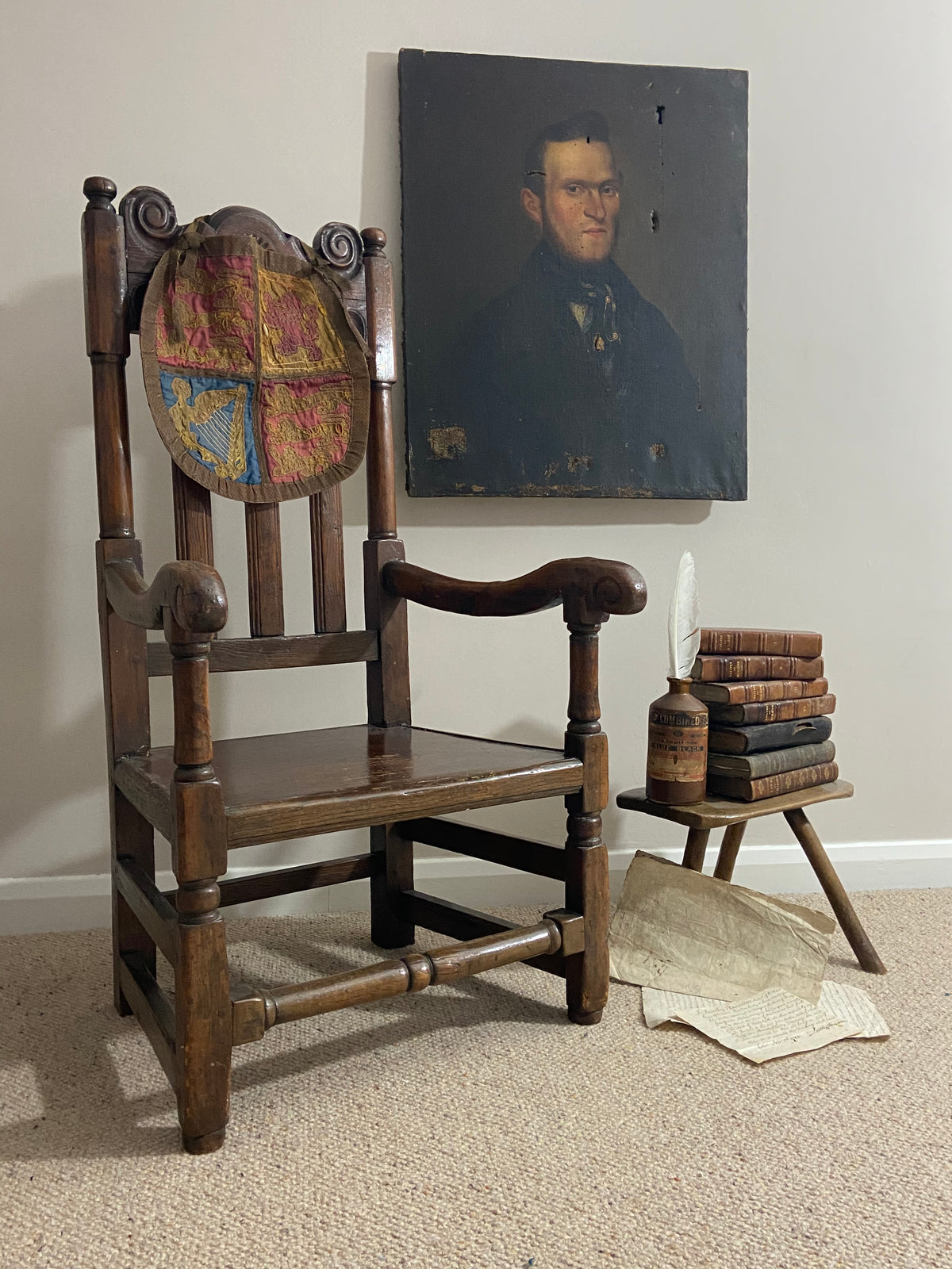 An early 19th century embroidered Royal Standard