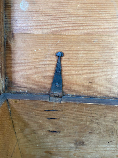 19th century deed box in original grain effect painted finish