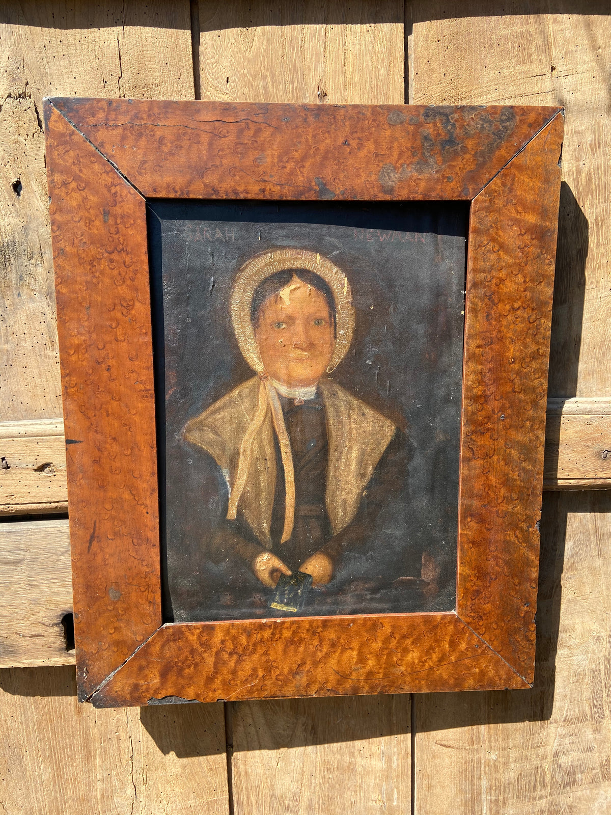 Primitive portrait of Sarah Newman  - sentenced to death for robbery at The Old Bailey later transported to Tasmania
