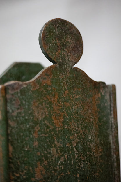 19th century candle box in time worn green paint