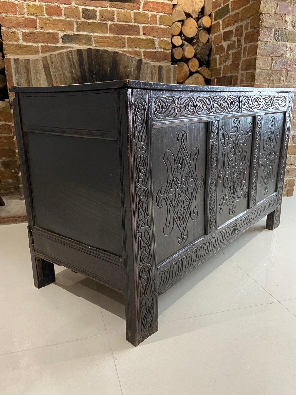 17th century joined oak chest, Exeter chest with Thomas Dennis connections