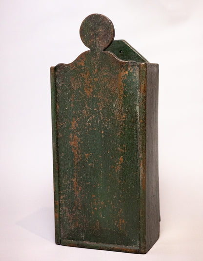 19th century candle box in time worn green paint