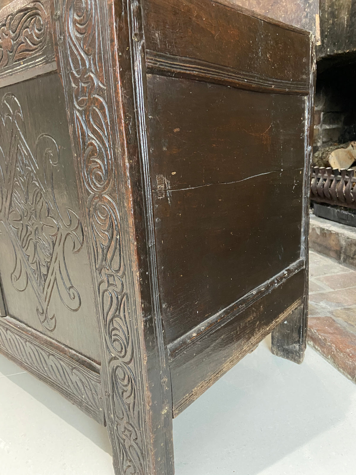 17th century joined oak chest, Exeter chest with Thomas Dennis connections