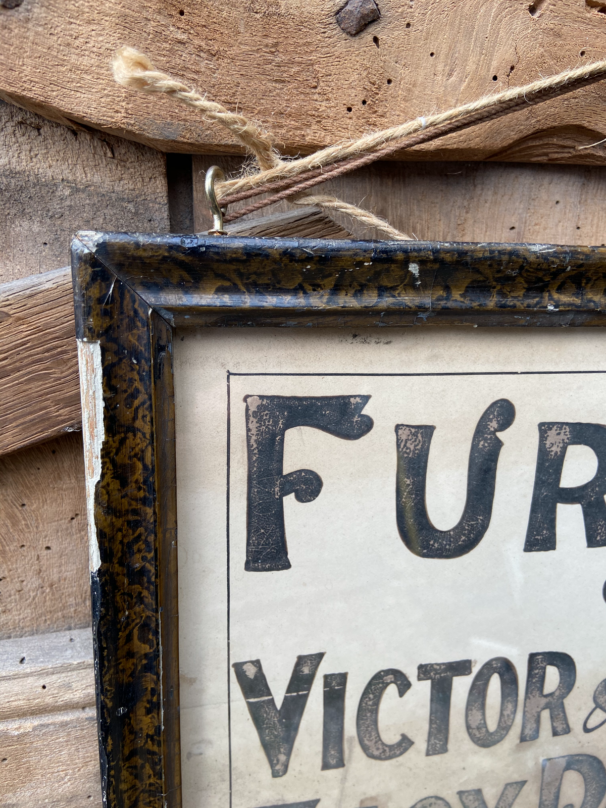 Original Victorian furniture Suffolk shop advertising poster c. 1894