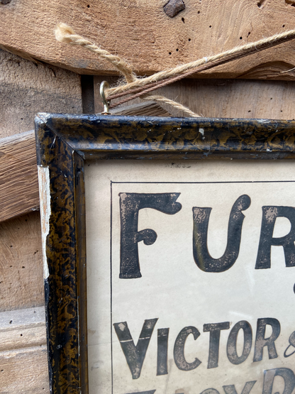 Original Victorian furniture Suffolk shop advertising poster c. 1894