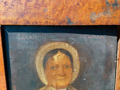 Primitive portrait of Sarah Newman  - sentenced to death for robbery at The Old Bailey later transported to Tasmania